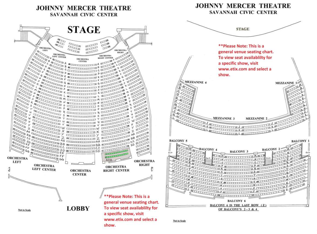 Johnny Mercer Theatre Seating Chart