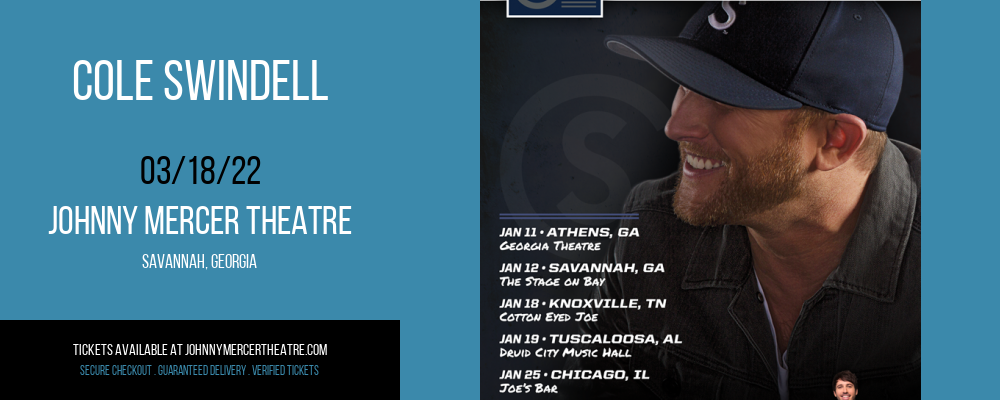 Cole Swindell at Johnny Mercer Theatre